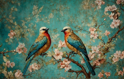 Панно AG-CB-005, Chinoiserie birds, Design Studio 3D